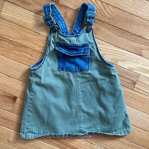 Zara color block overall dress 2-3t